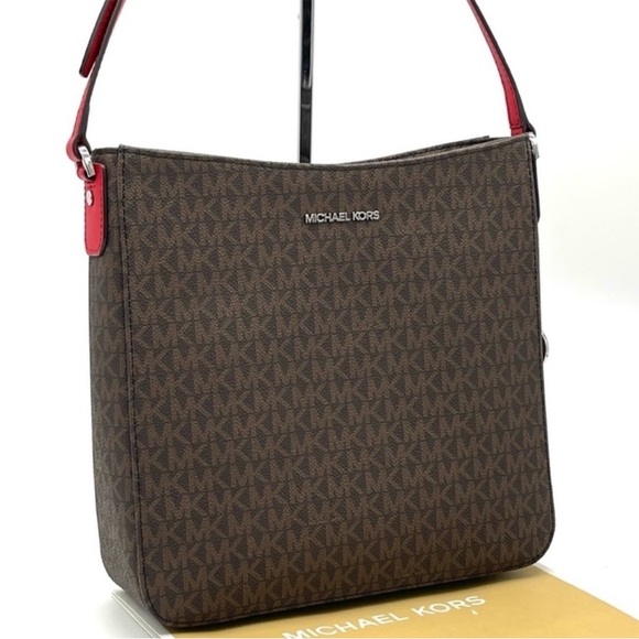 Michael Kors Large Messenger Crossbody
Bag Brown/Red - Picture 1 of 9